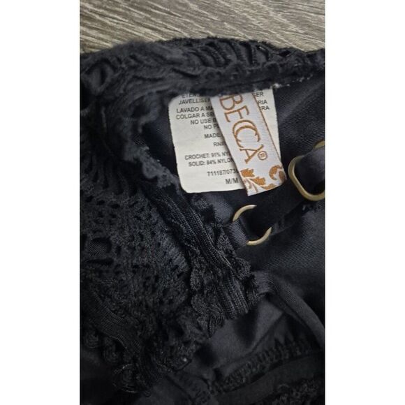 BECCA Color Play Crochet High Neck One-piece Bathingsuit Women's Size Medium - Picture 6 of 8